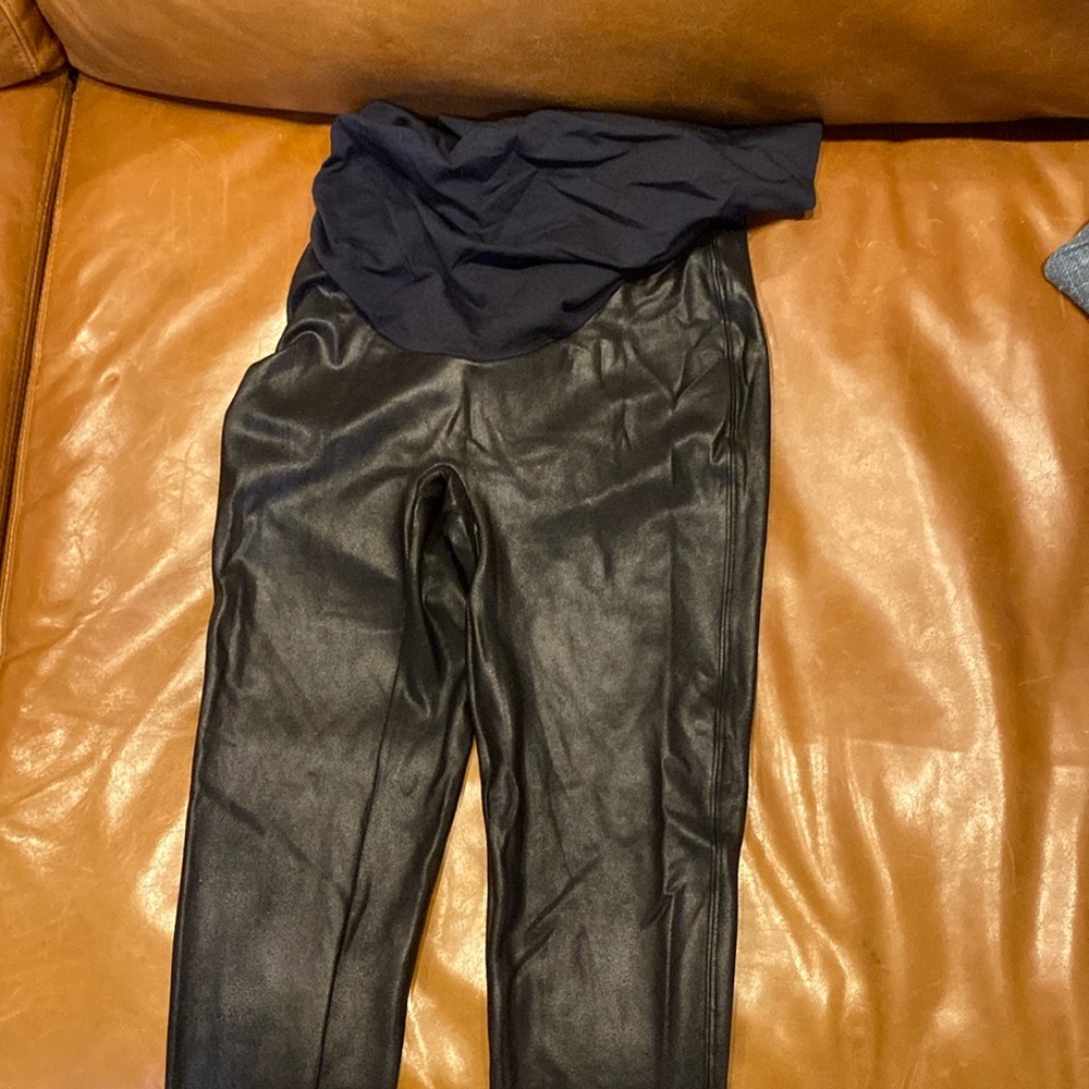 Spanx faux leather maternity legging
